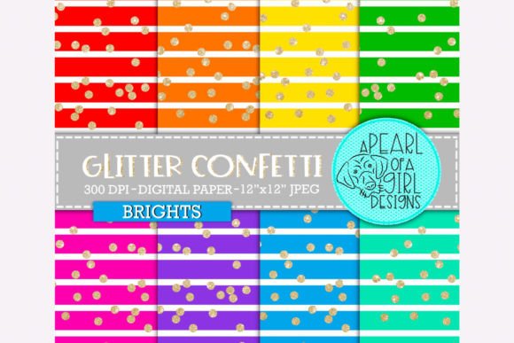 Download Glitter Confetti Digital Paper, Brights - Bright Collection