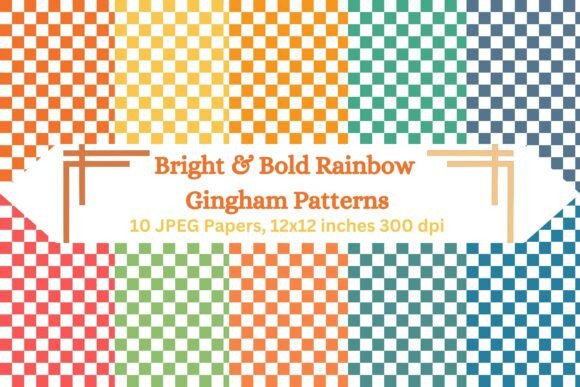 Download Bright &amp; Bold Rainbow Gingham Patterns - Bright Collection