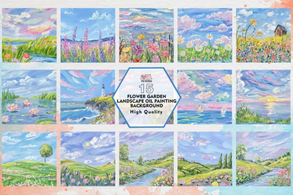 Download Flower Garden Landscape Oil Painting - Painting Collection