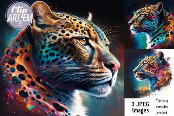 Download Jaguar Modern Painting Colorful 3 Images - Premium Bundle
