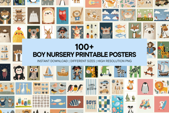Download Boy Nursery Bright Colorful Wall Art - Bright Collection